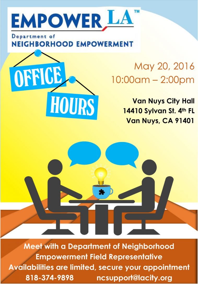 Department of Neighborhood Empowerment Office Hours May 20, 2016