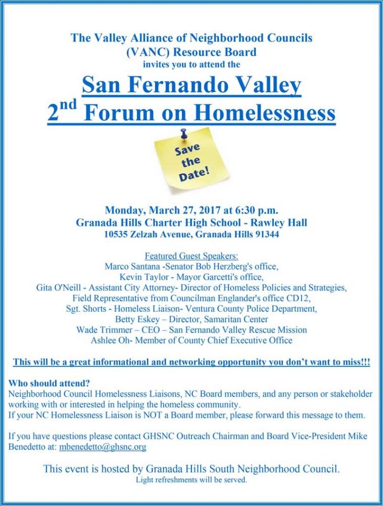 San Fernando Valley 2nd Forum on Homelessness