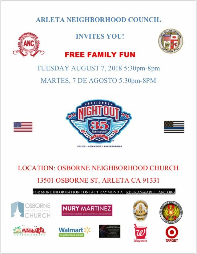 National Night Out - Tuesday, August 7