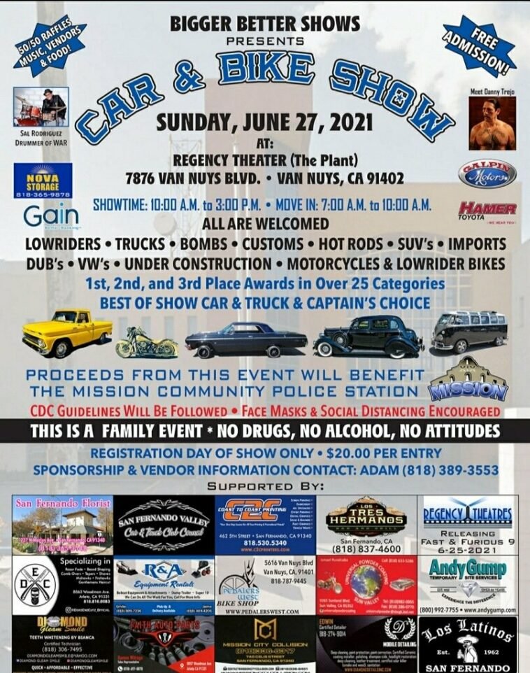 Car & Bike Show to Support Mission LAPD - June 27
