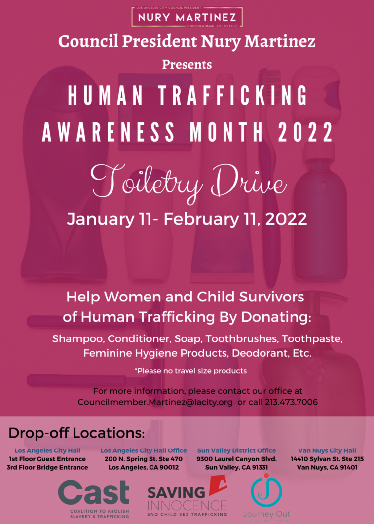 Council President Nury Martinez's Annual Toiletry Drive to Support Survivors of Human Trafficking