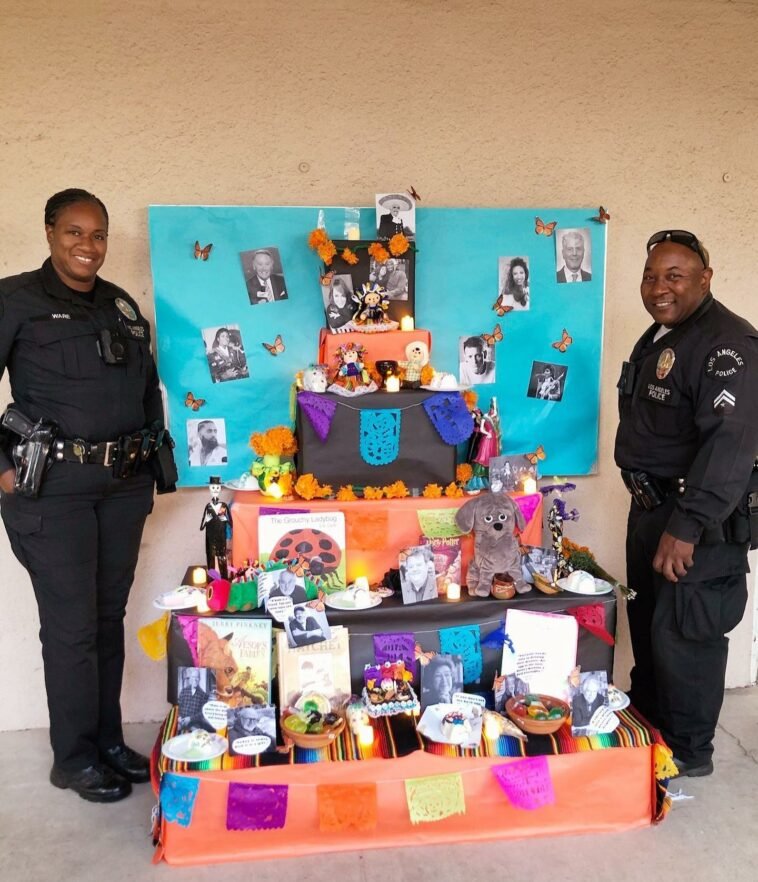 Mission Senior Lead Officers Engaged with Students at Canterbury Elementary School for Día De Los Muertos