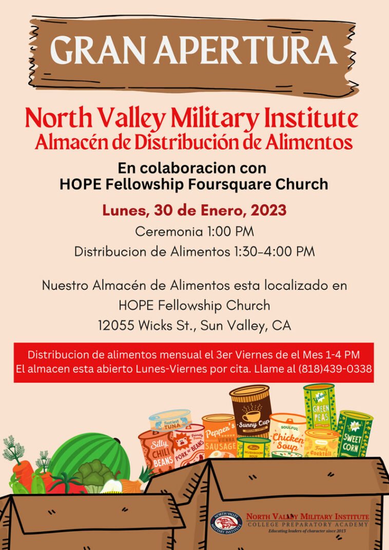 North Valley Military Institute's Food Pantry Grand Opening