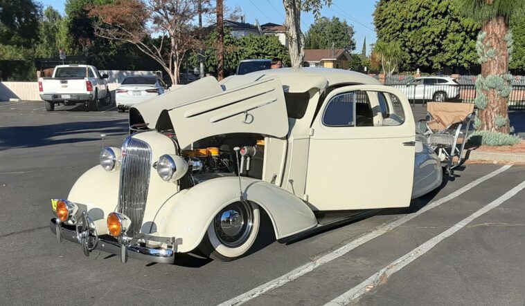 LAPD Car Show 2023 beige lowrider
