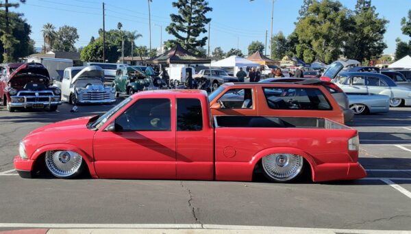 LAPD Car Show 2023 red lowrider