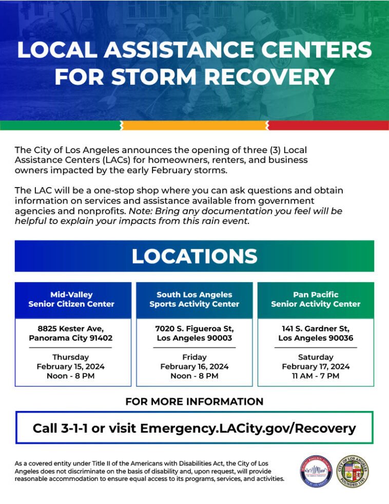 Local Assistance Centers for Storm Recovery